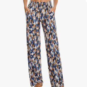 Urban CoCo Women's Boho Palazzo Pants Wide Leg Beach Pants High Waisted Lounge